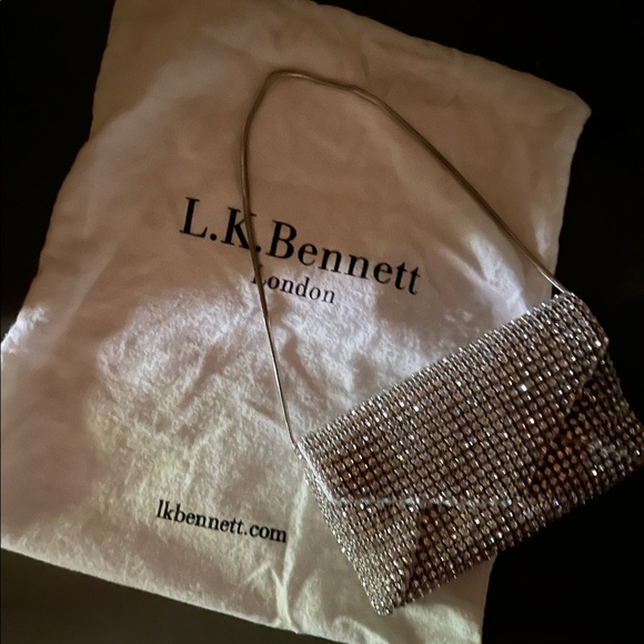 LK Bennett Mini Crystal Clutch, mint condition. Strap tucks inside. Dust bag. - Picture 4 of 5